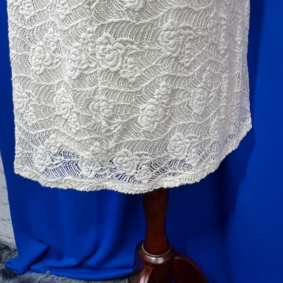 👗NWT🤩|•DAISY FUENTES•| Pretty Ivory Crochet Lace Shift Dress Size 3X - Picture 5 of 13